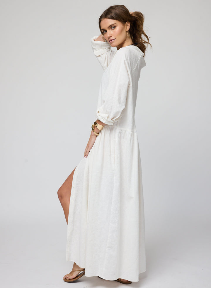 THE SEERSUCKER DROP WAIST SHIRT DRESS