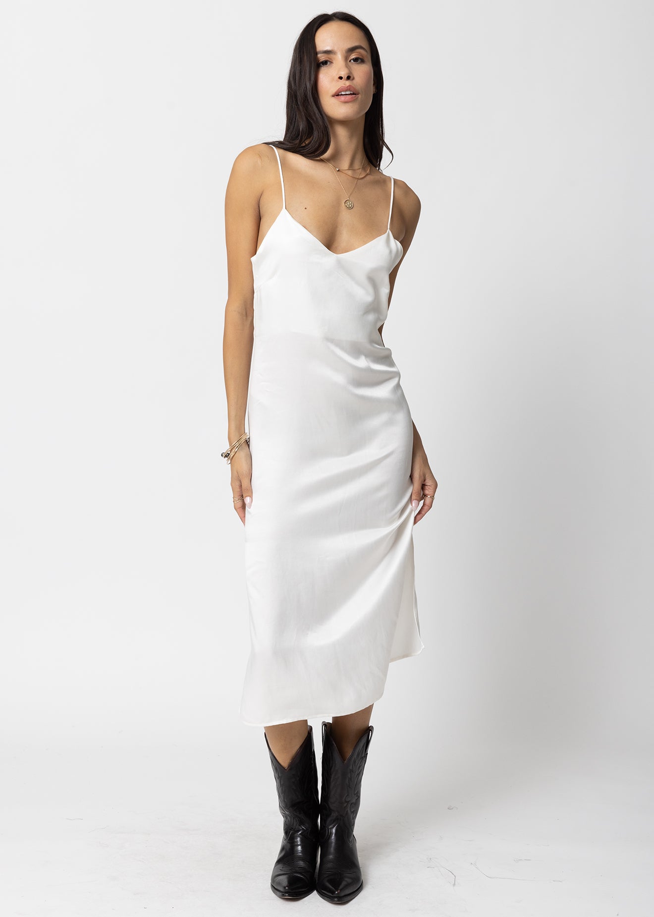 cupro midi dress THE SILKY SLIP SMALL / ARTIC Jacket Size:Custom Kalindi Elasticated at waist Glinda Blue Purple Dress