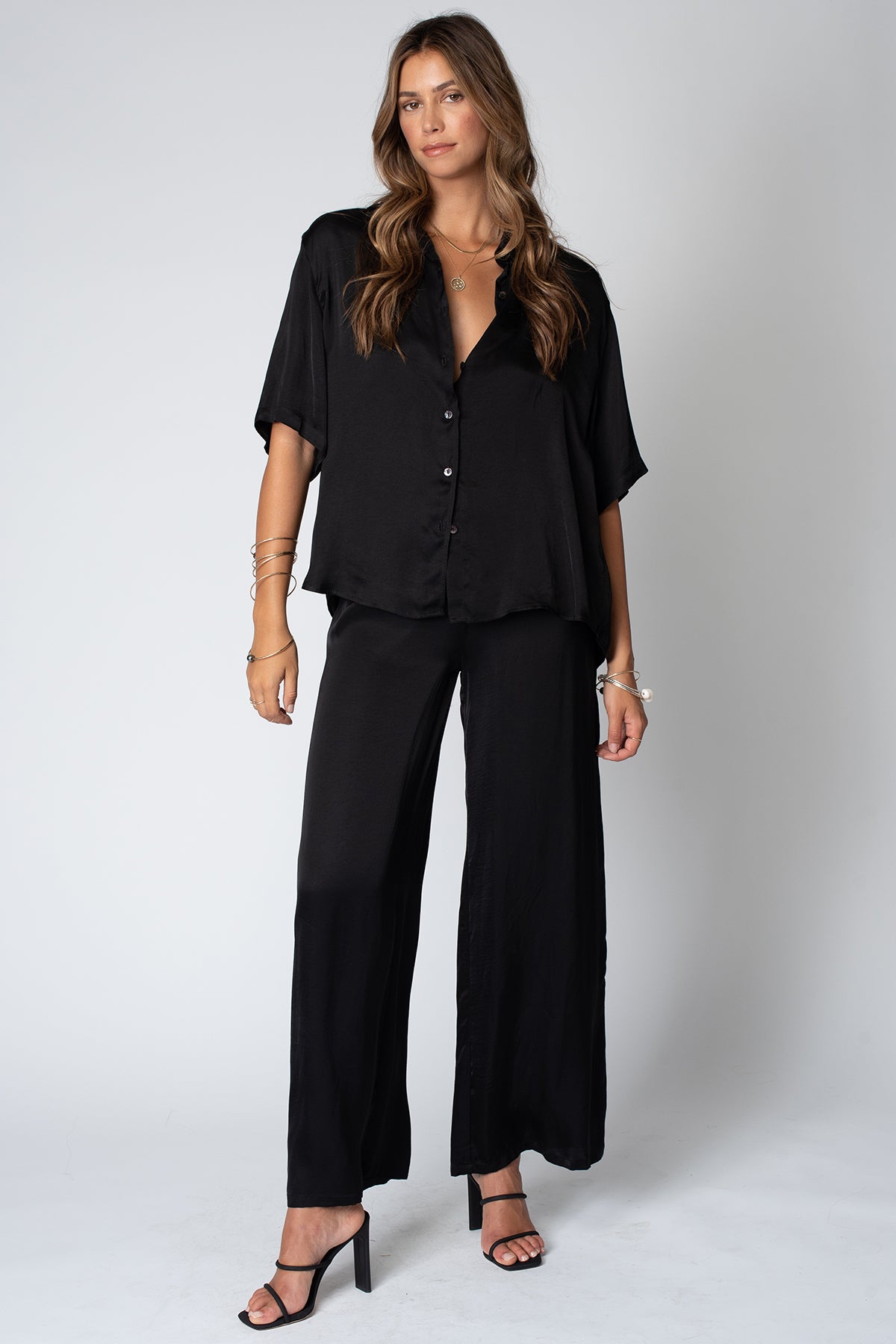 Stillwater The Silky Venice Wide Leg Pant Medium Black