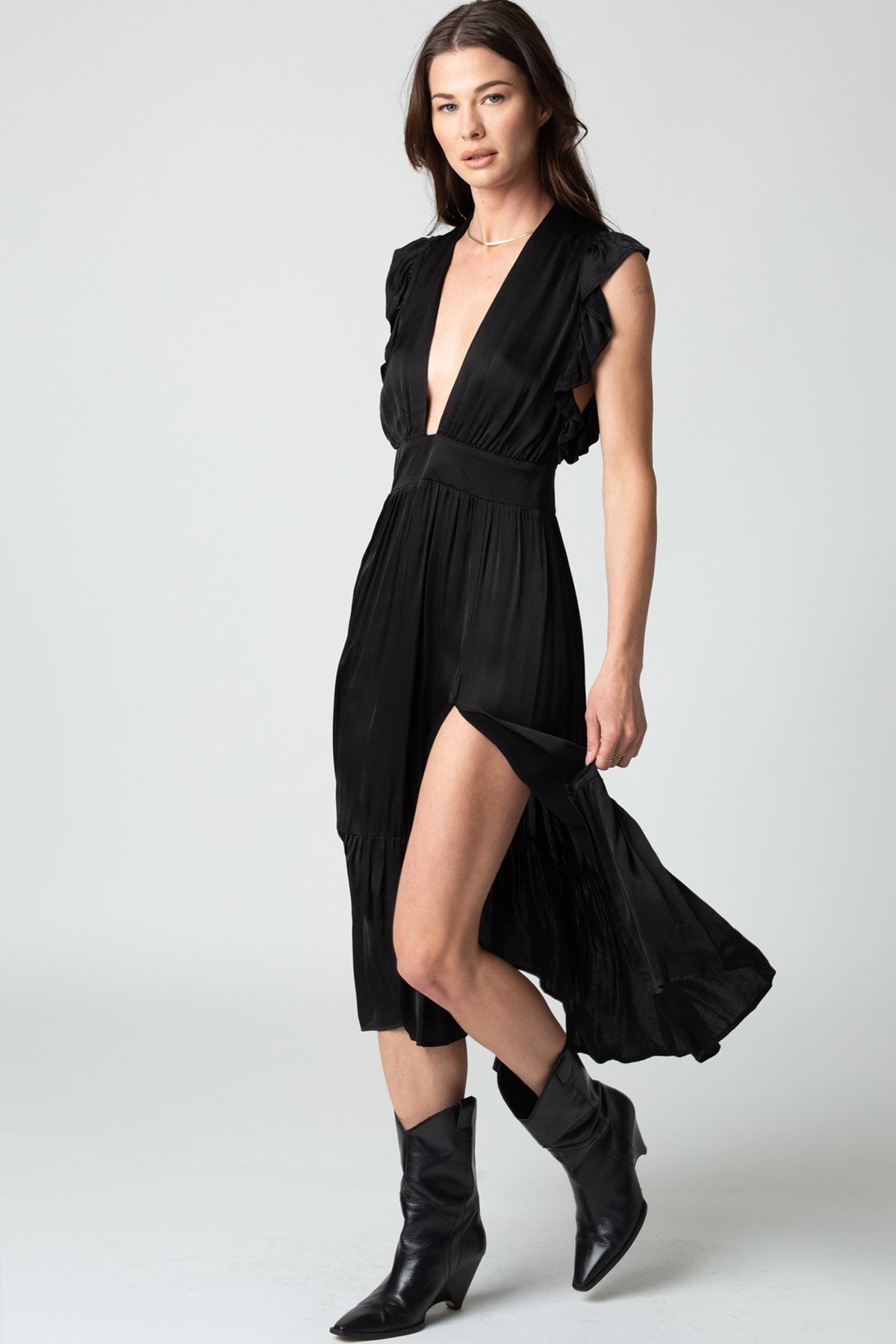jessie satin midi dress STILLWATER