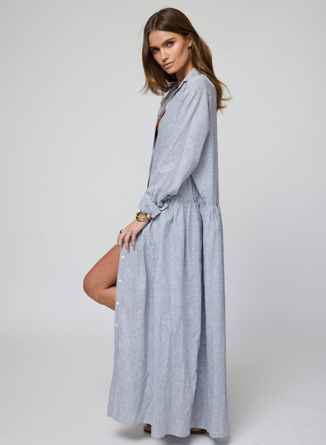 THE LINEN DROP WAIST SHIRT DRESS THE LINEN DROP WAIST SHIRT DRESS