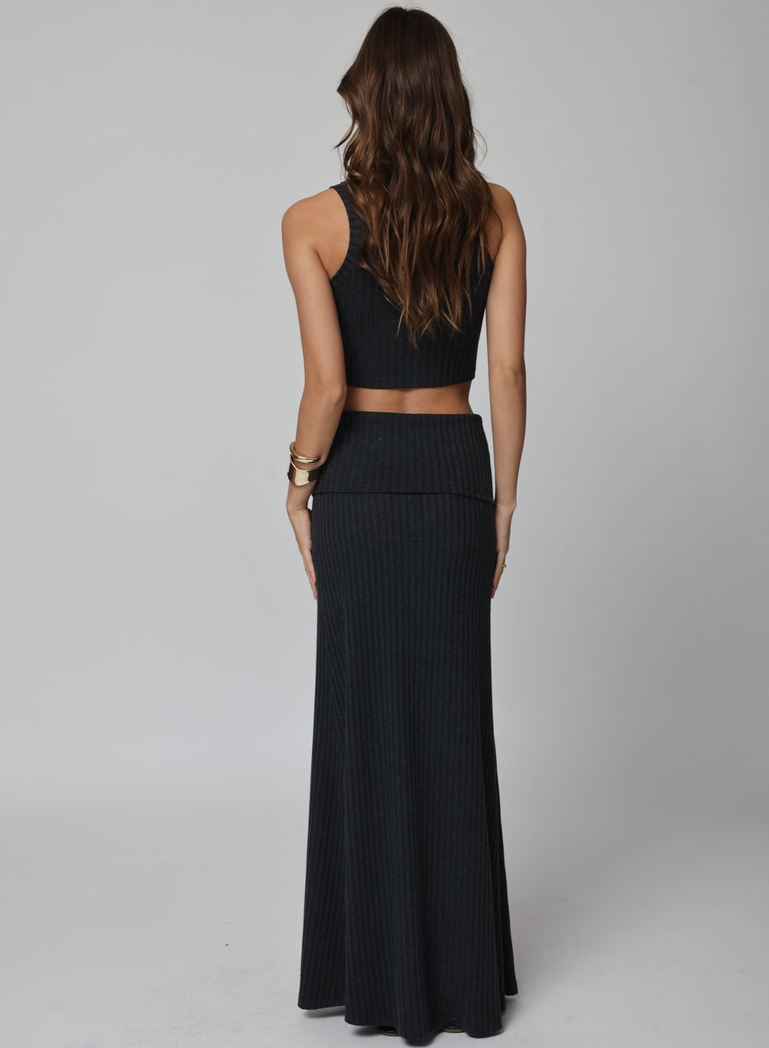 THE HYGGE RIB FOLD DOWN SIREN MAXI SKIRT