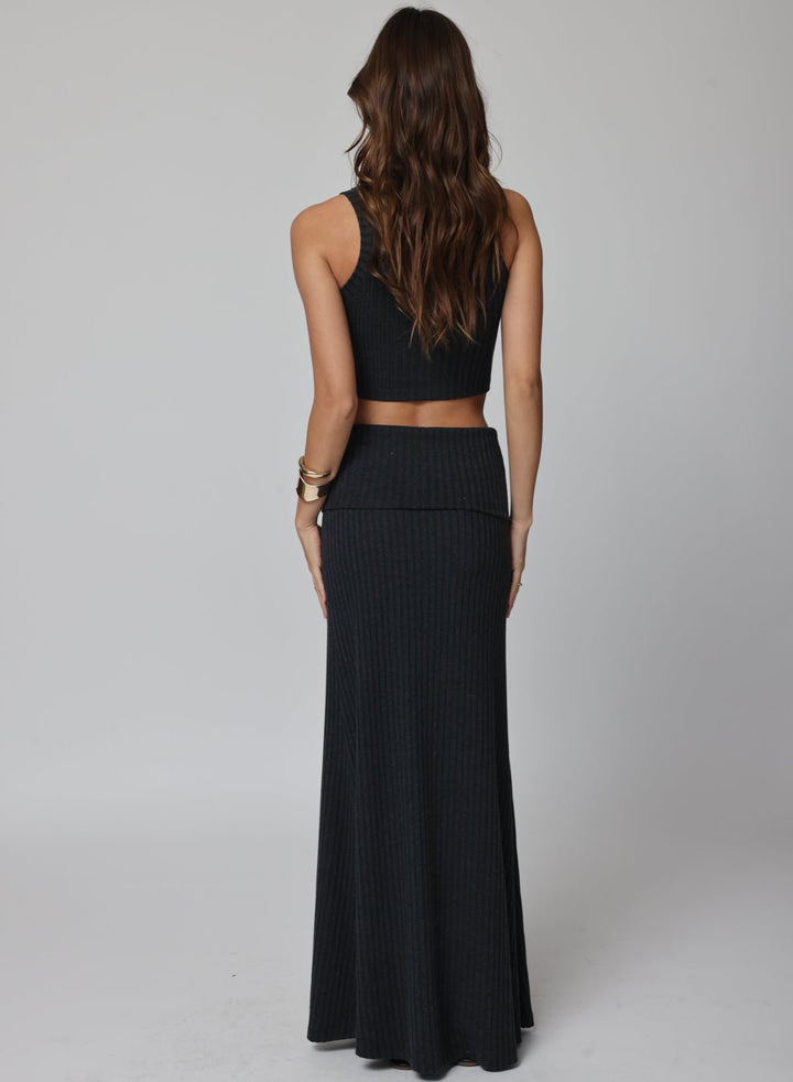 THE HYGGE RIB FOLD DOWN SIREN MAXI SKIRT