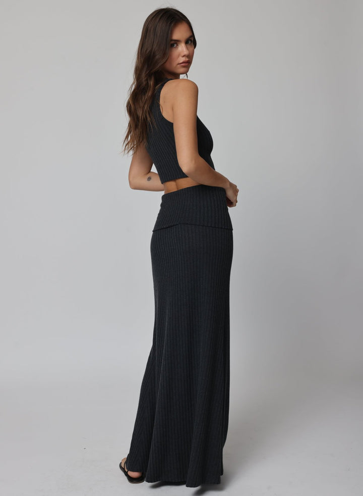 THE HYGGE RIB FOLD DOWN SIREN MAXI SKIRT