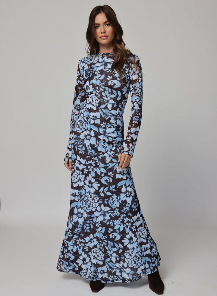 MESH PROMISE ME LONG SLEEVE MAXI DRESS