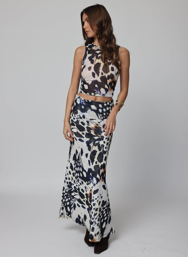 MESH FOLD DOWN SIREN MAXI SKIRT