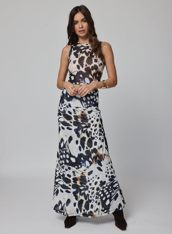 MESH FOLD DOWN SIREN MAXI SKIRT