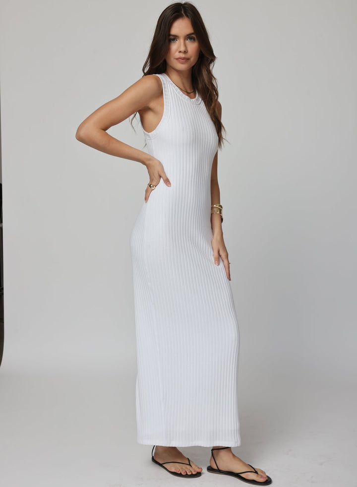 THE HYGGE RIB HIGH NECK MAXI DRESS