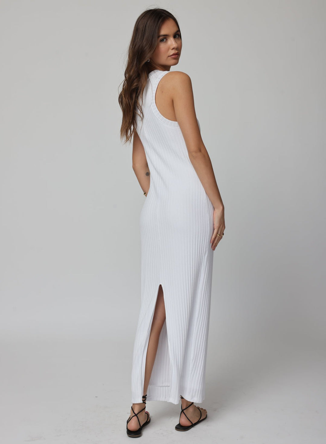 THE HYGGE RIB HIGH NECK MAXI DRESS