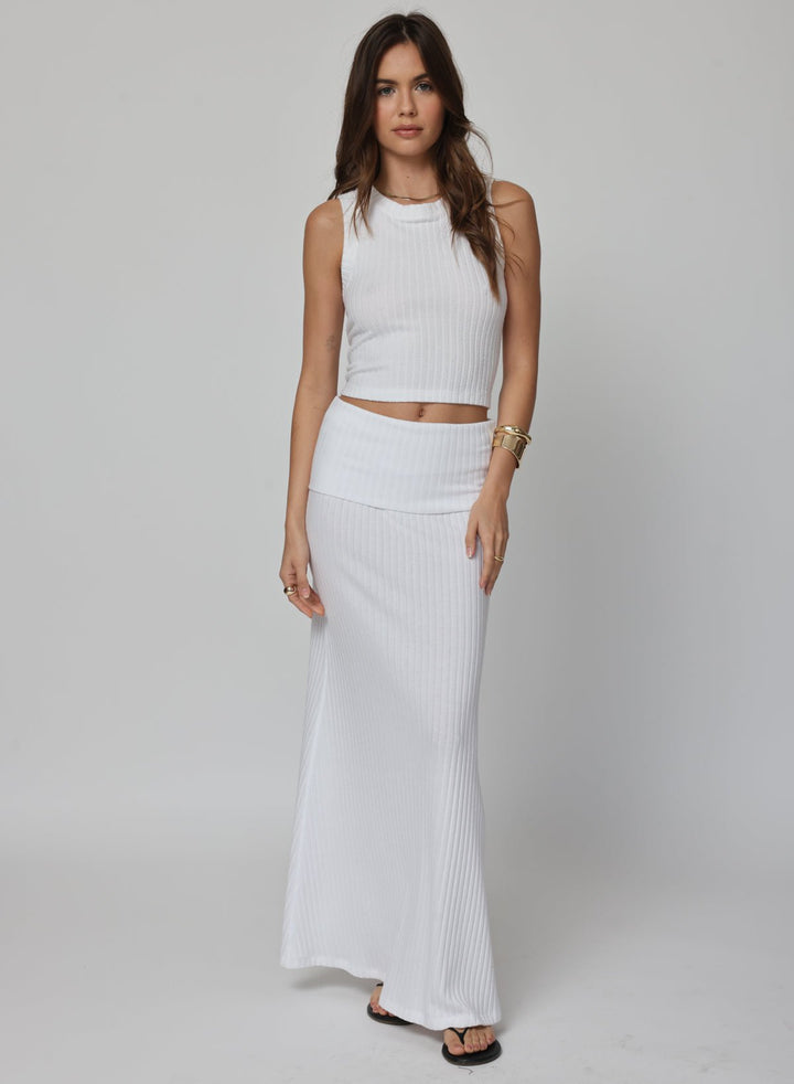 THE HYGGE RIB FOLD DOWN SIREN MAXI SKIRT