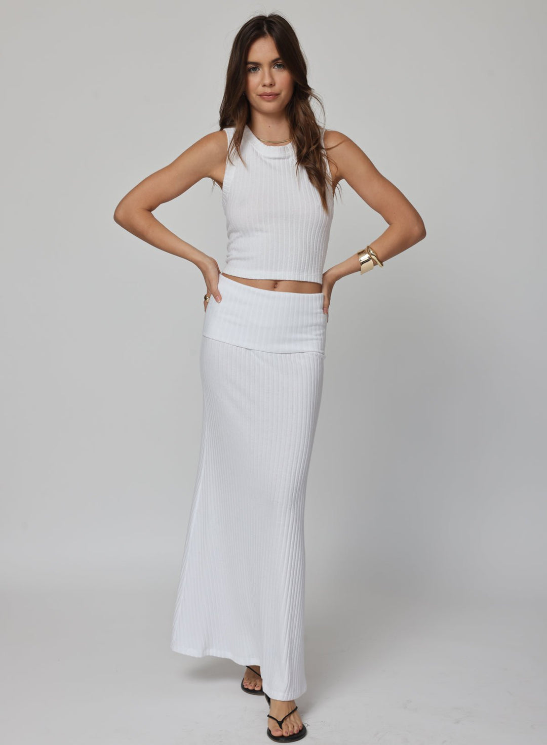 THE HYGGE RIB FOLD DOWN SIREN MAXI SKIRT