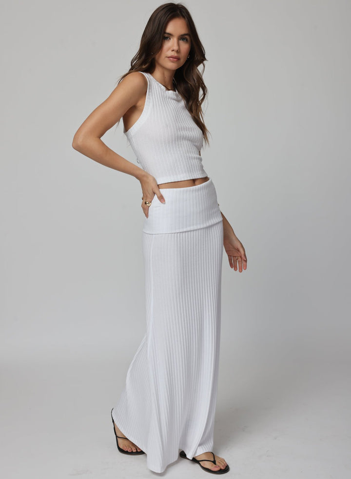 THE HYGGE RIB FOLD DOWN SIREN MAXI SKIRT