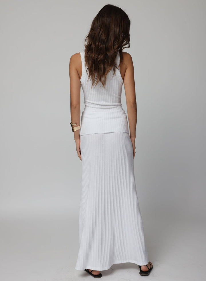 THE HYGGE RIB FOLD DOWN SIREN MAXI SKIRT