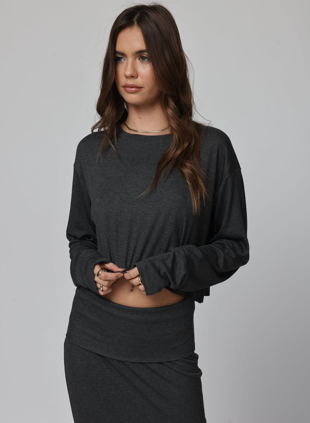 RIB BOYFRIEND LONG SLEEVE