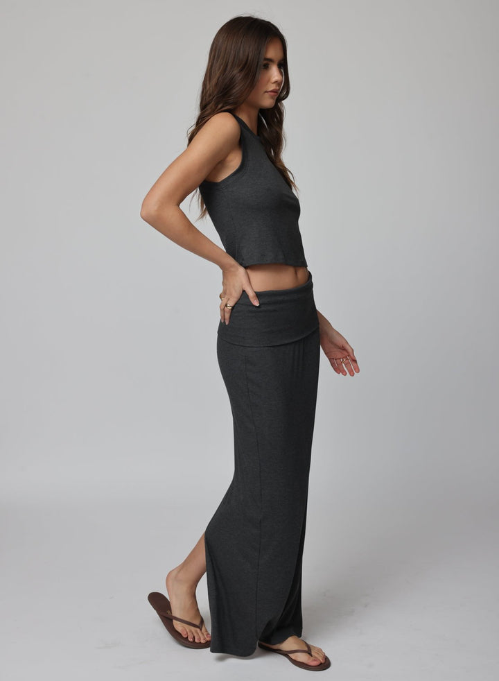 RIB FOLD DOWN MAXI SKIRT