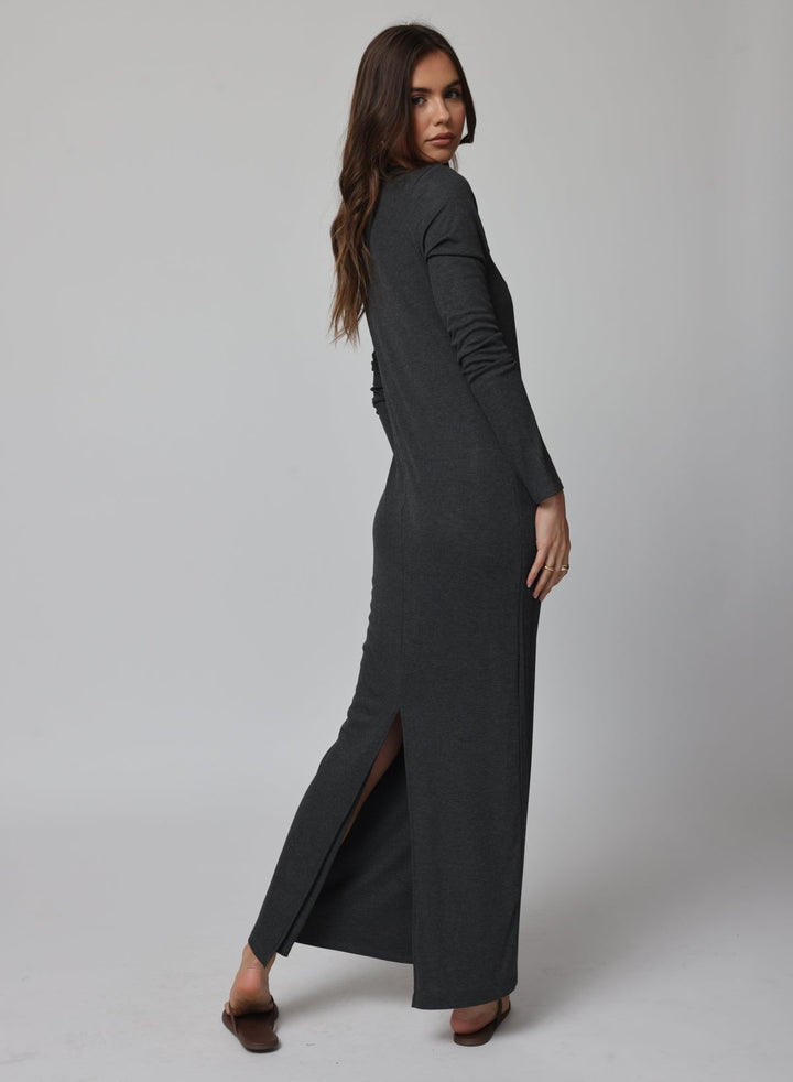 RIB LONGSLEEVE MAXI DRESS