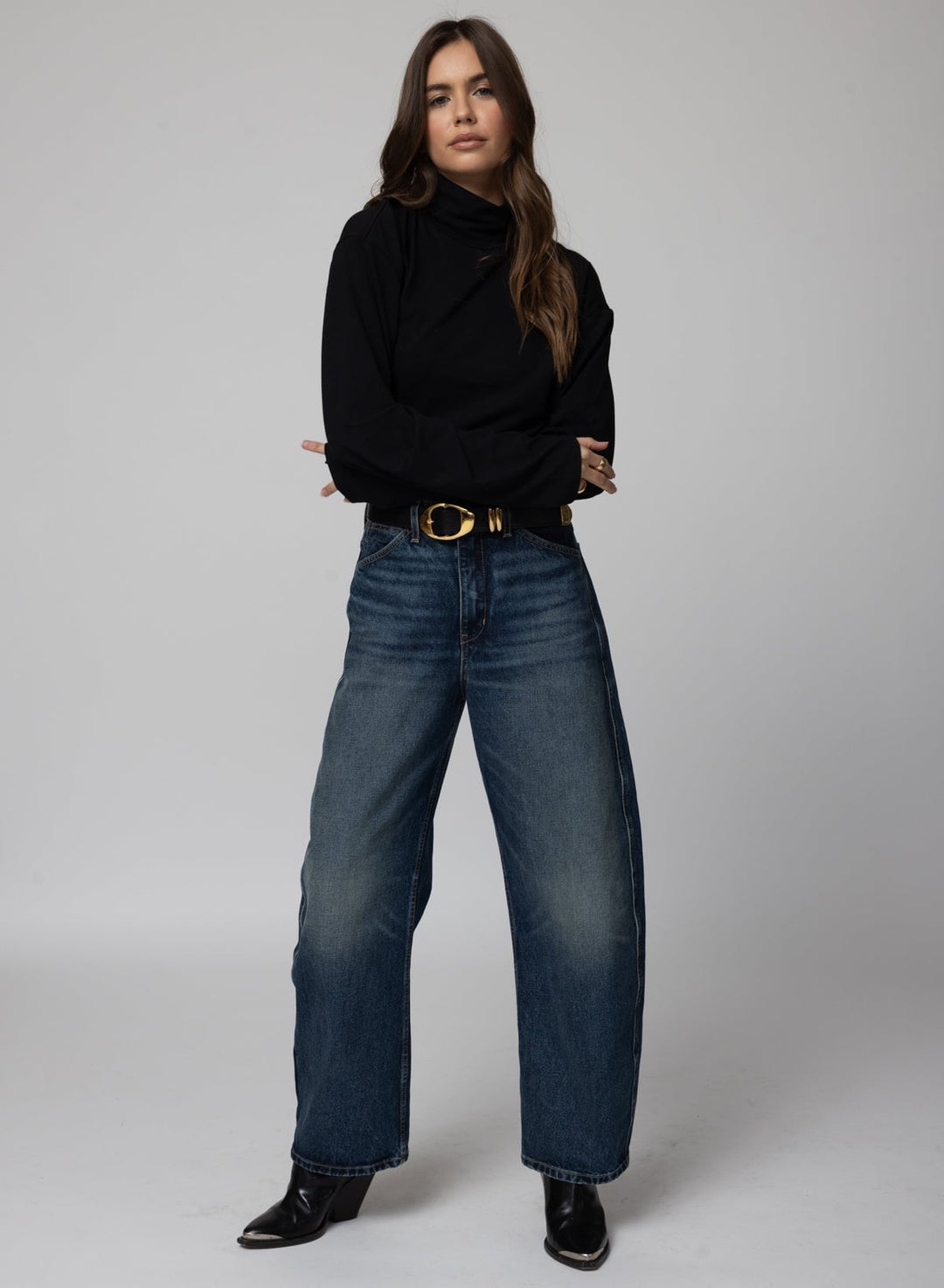 THE MOCK NECK CROP LONG SLEEVE