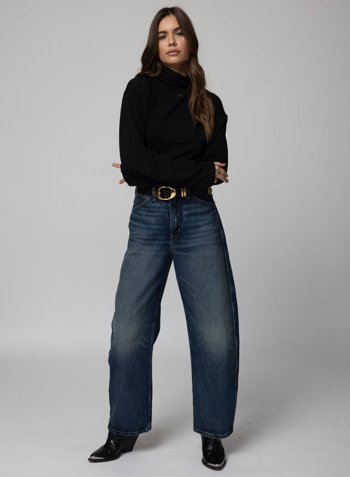 THE MOCK NECK CROP LONG SLEEVE