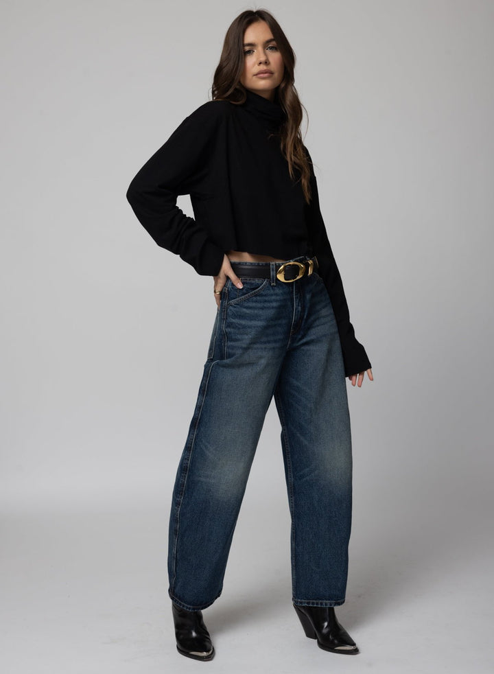 THE MOCK NECK CROP LONG SLEEVE