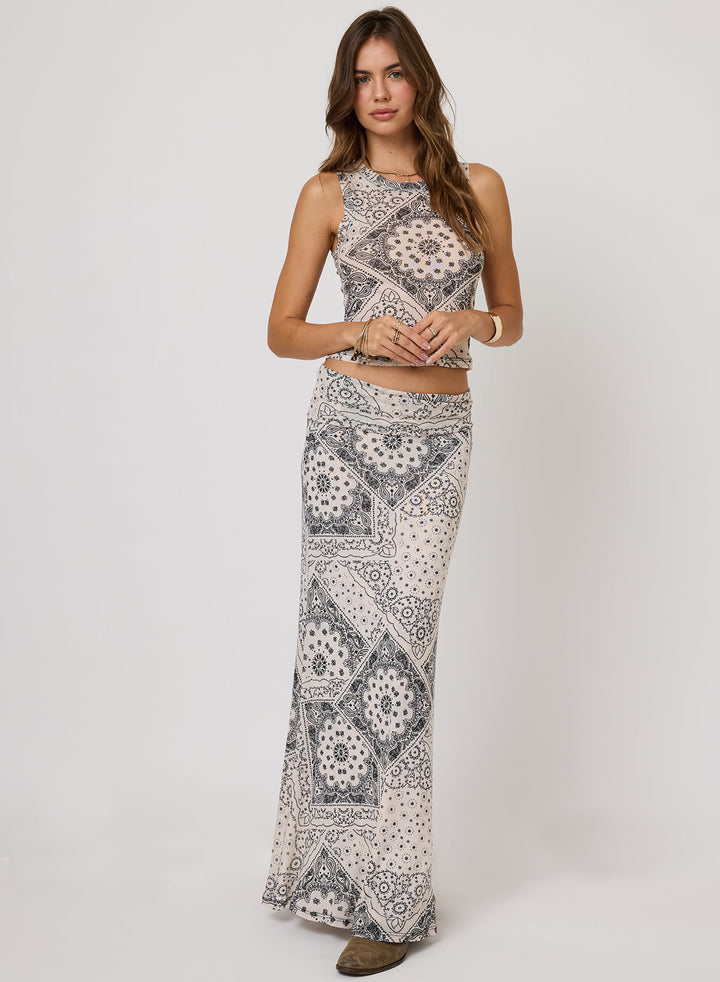 MESH FOLD DOWN SIREN MAXI SKIRT