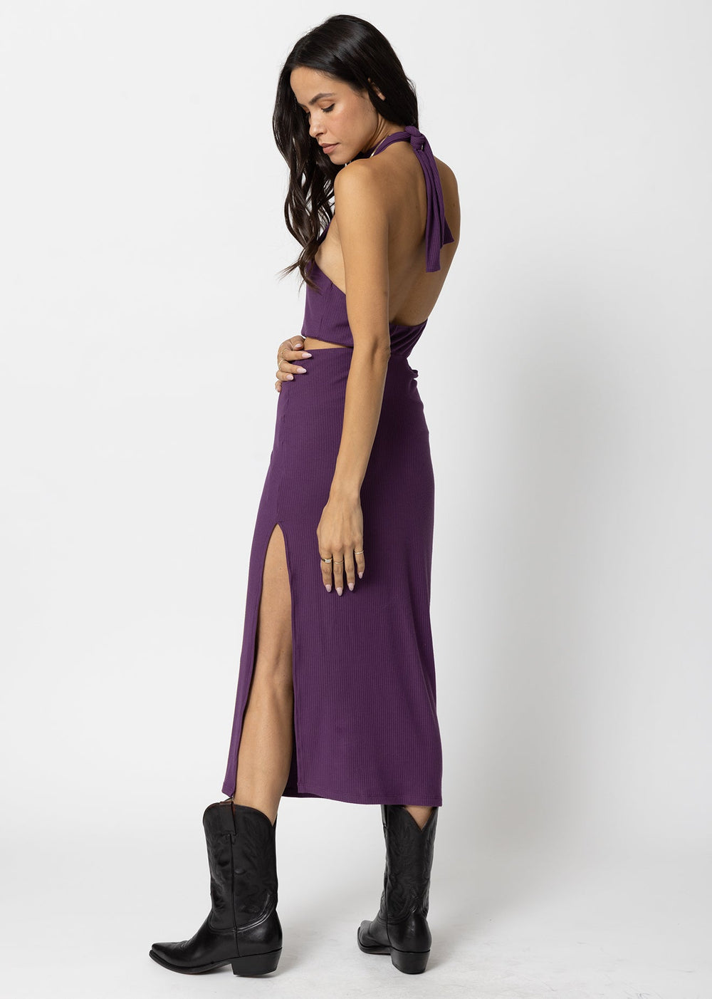 deep purple halter neck dress Elonore Halter Mini Dress | Deep Purple | Womens