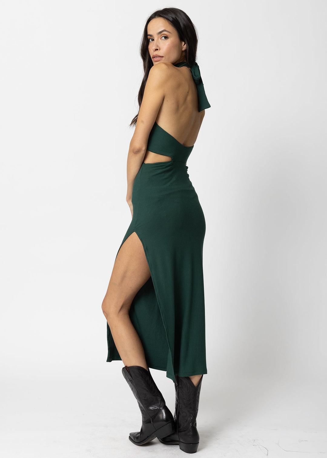 distressed ribbed halter dress ASOS DESIGN textured rib knit orange braided halter midi dress in camel