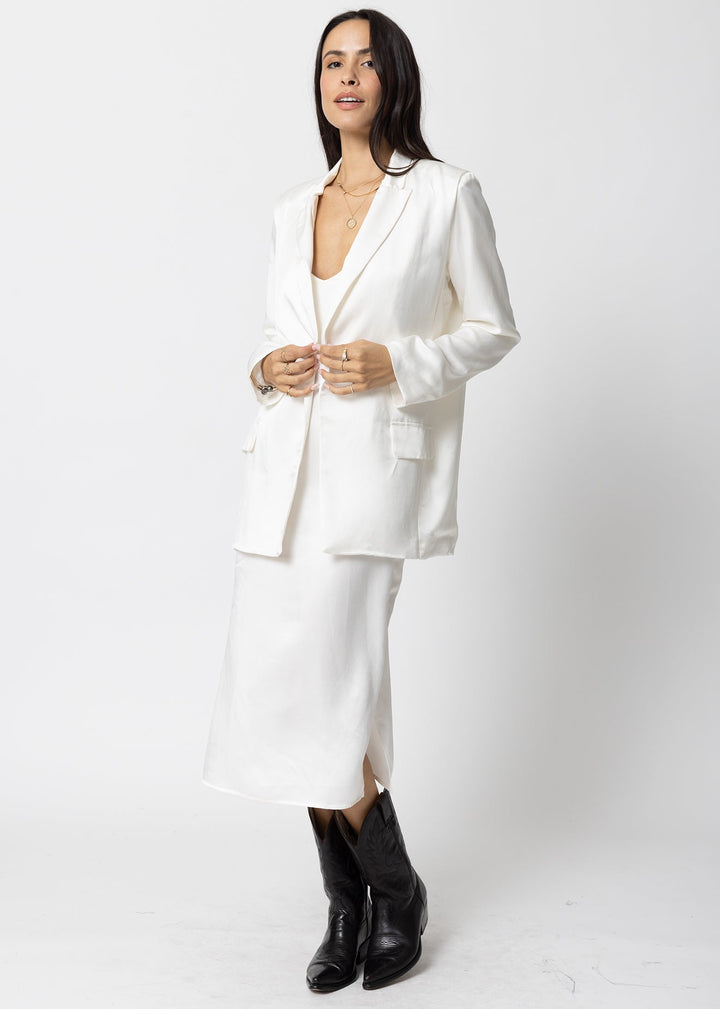 THE CUPRO SILKY SLIP MIDI DRESS
