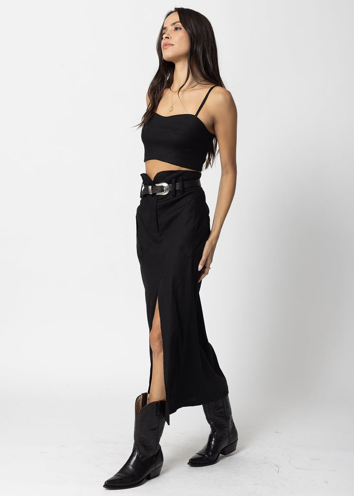 STRETCH LINEN LE BRA TOP