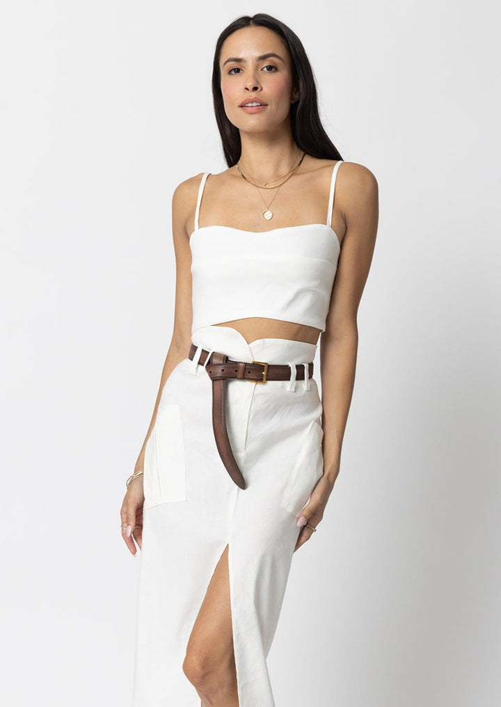 STRETCH LINEN LE BRA TOP