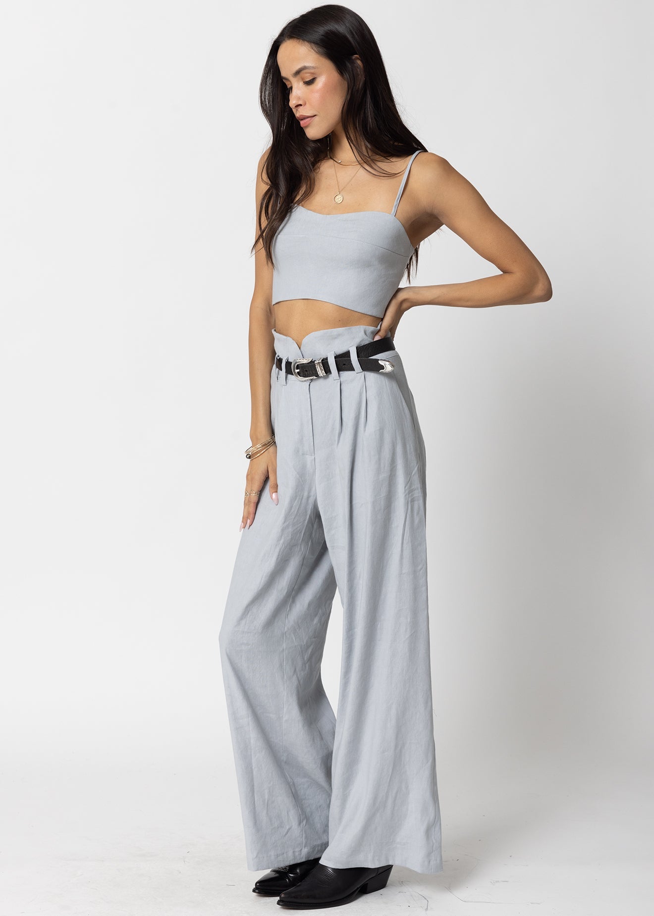 STRETCH LINEN KNOTCH WAIST PANTS – STILLWATER