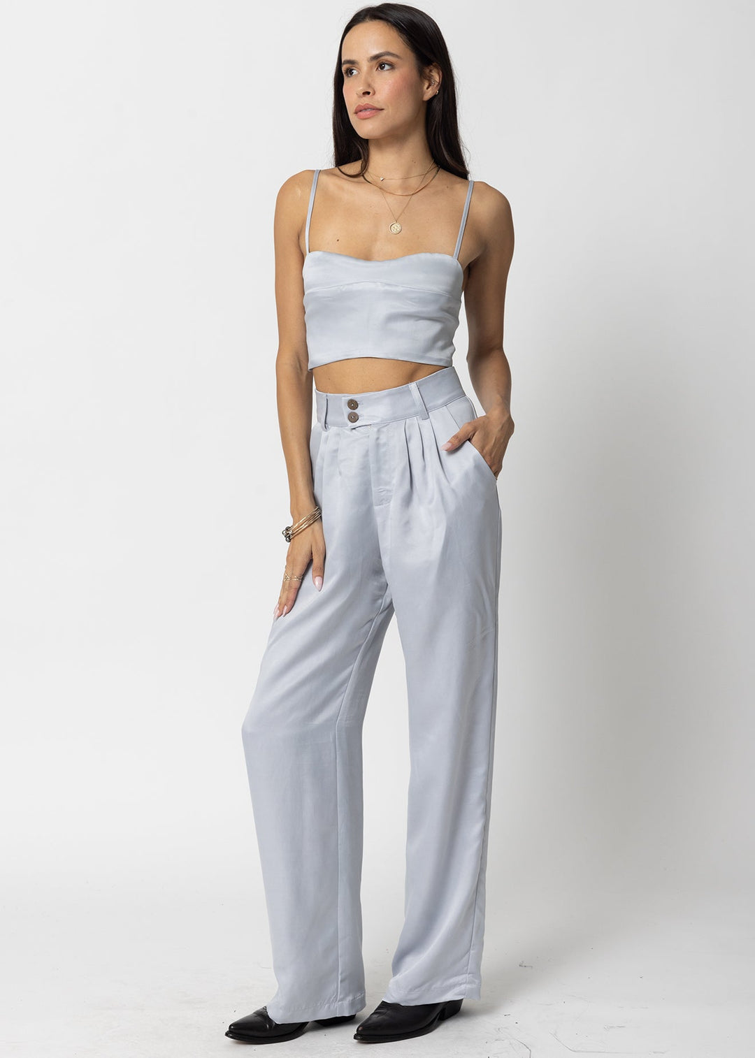THE CUPRO SILKY PLEATED PANT