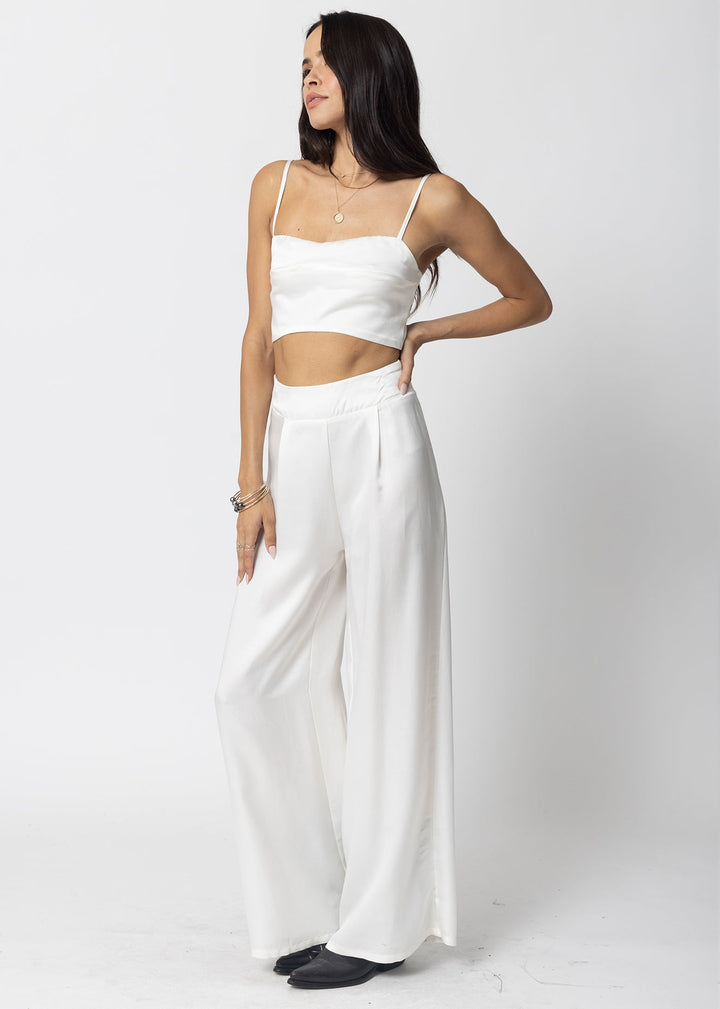 THE CUPRO SILKY SUNSET WIDE LEG PANT