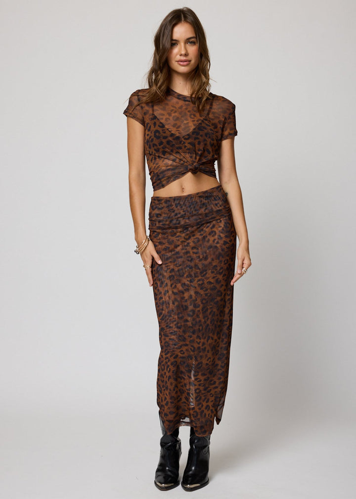 MESH FOLD DOWN MAXI SKIRT