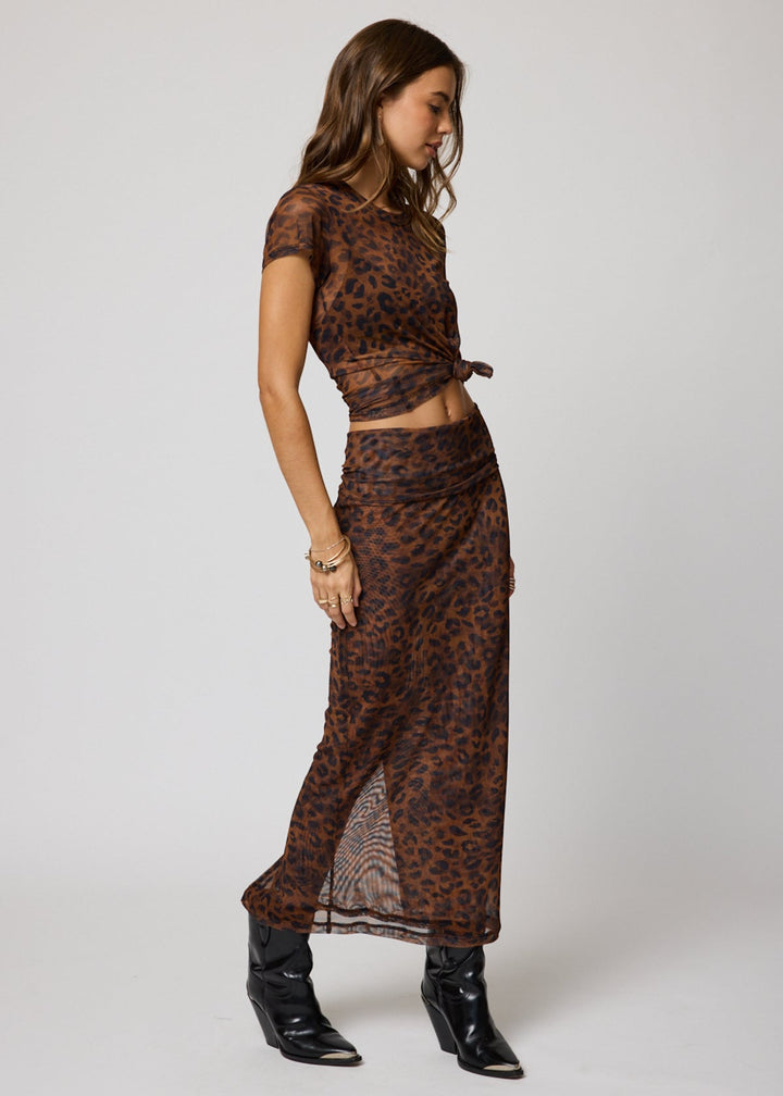 MESH FOLD DOWN MAXI SKIRT