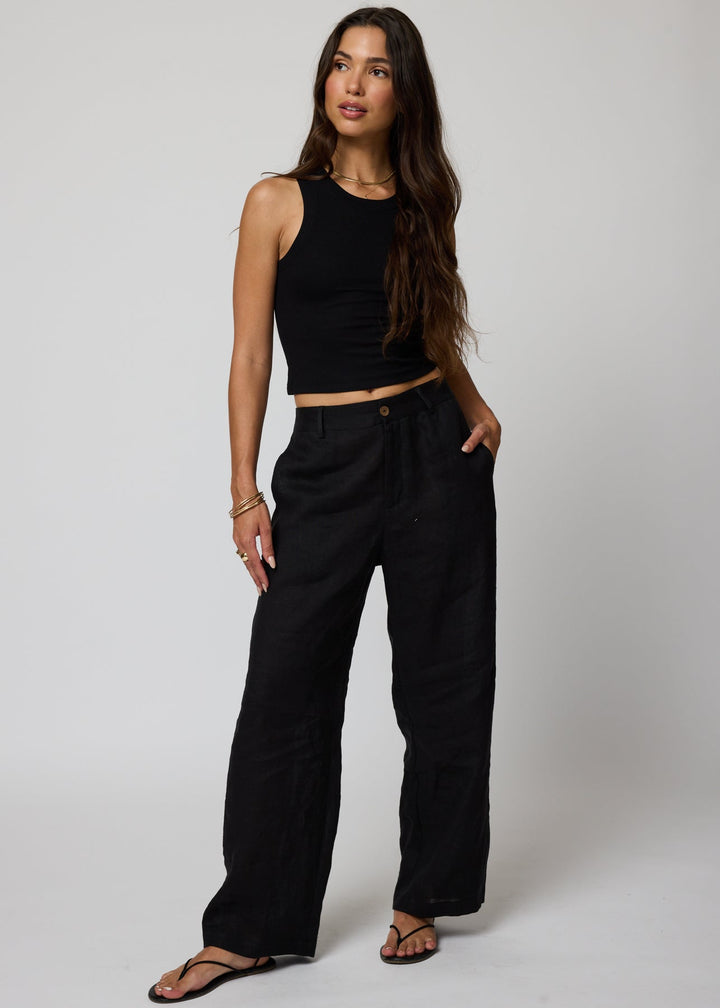 LINEN BARREL PANTS