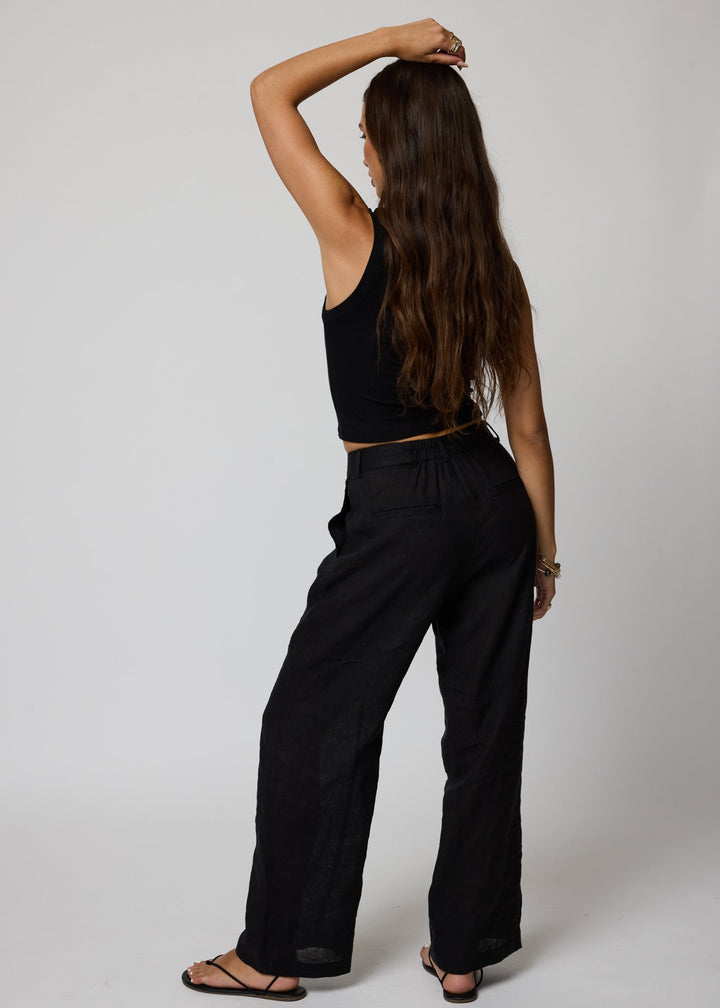 LINEN BARREL PANTS