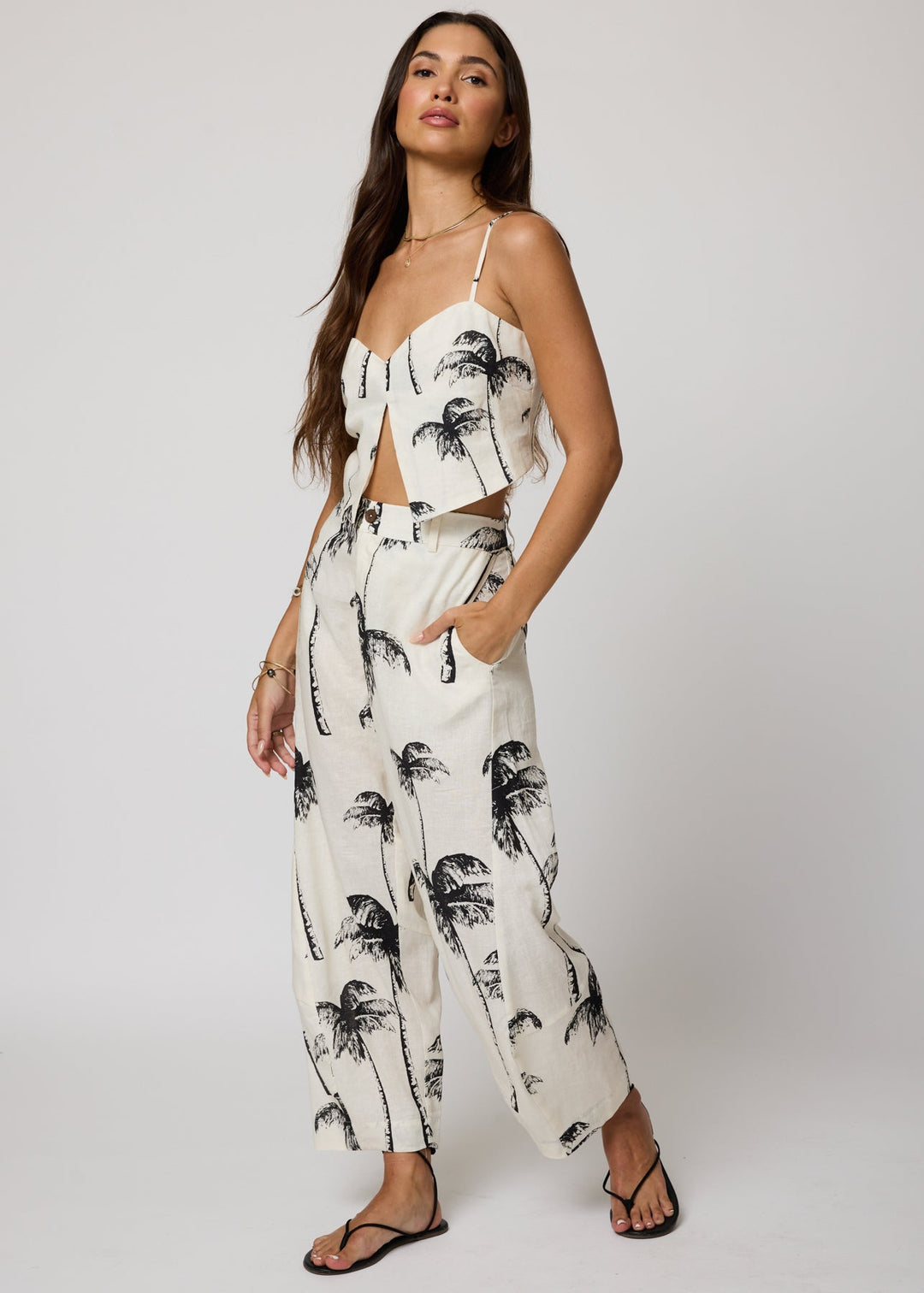 LINEN BARREL PANTS