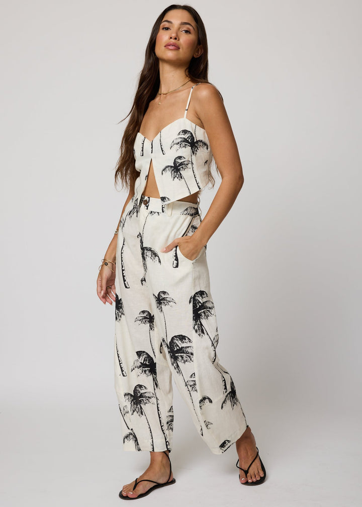 LINEN BARREL PANTS