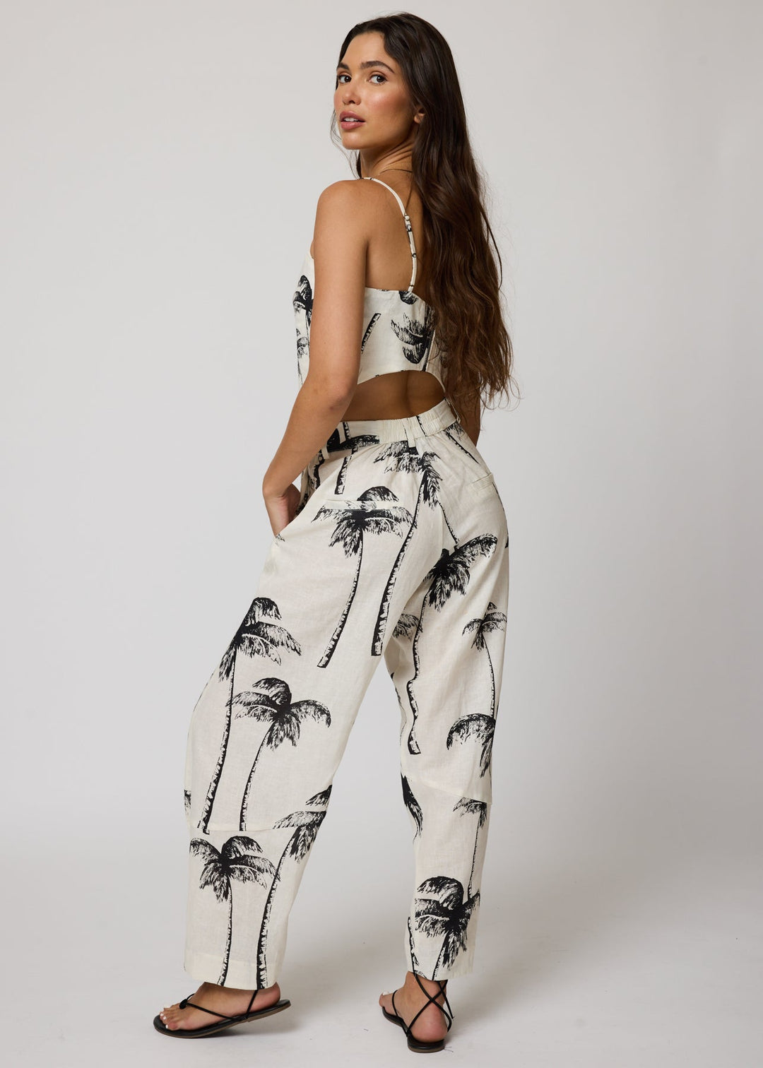 LINEN SPLIT CROP CAMI