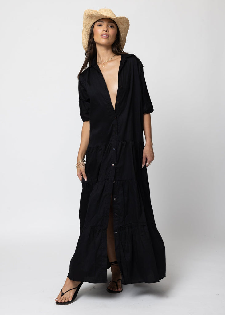 THE TIERED SHIRT MAXI DRESS – STILLWATER