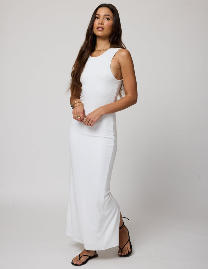 RIB HIGH NECK MAXI DRESS