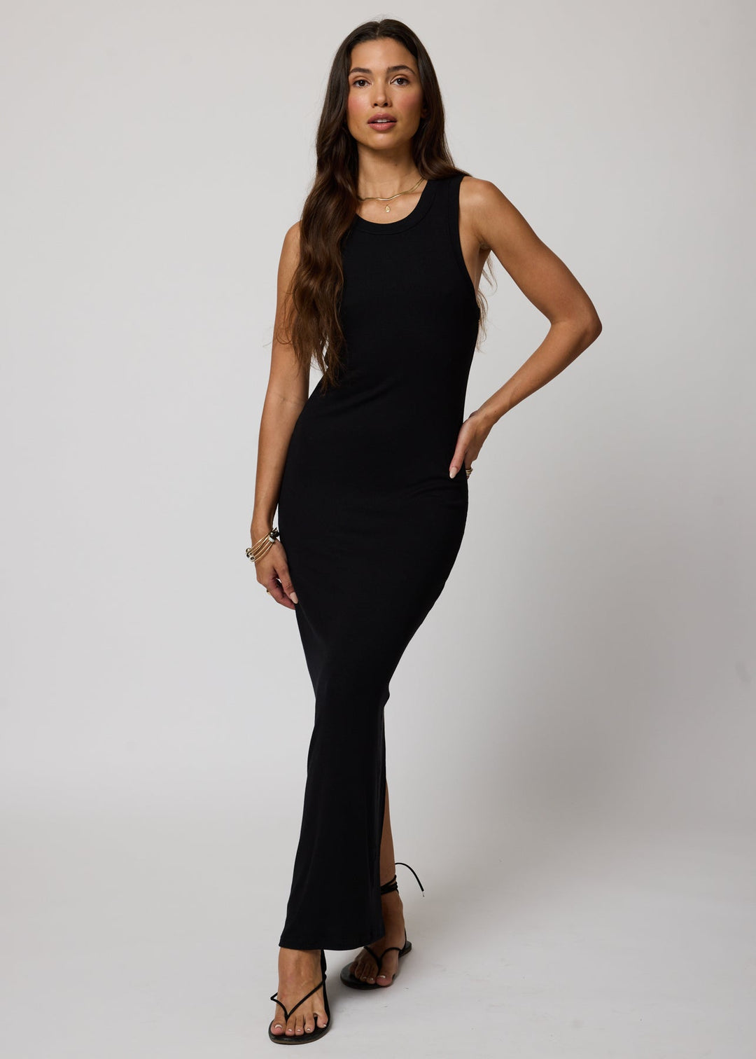 RIB HIGH NECK MAXI DRESS STILLWATER RIB HIGH NECK MAXI DRESS STILLWATER