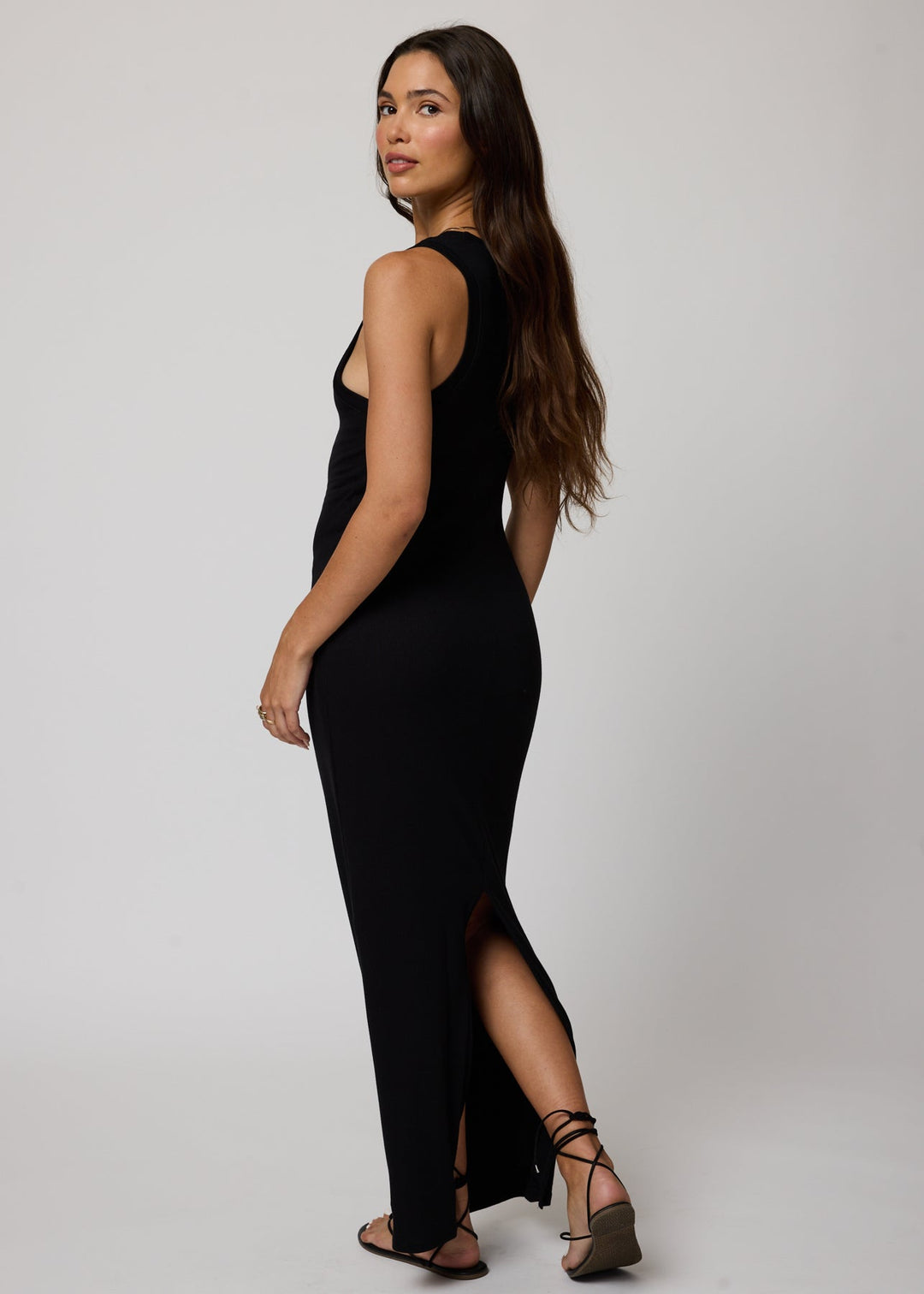 RIB HIGH NECK MAXI DRESS STILLWATER RIB HIGH NECK MAXI DRESS STILLWATER