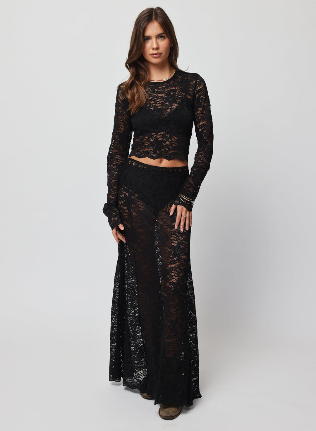 LACE LONG SLEEVE BABY TEE