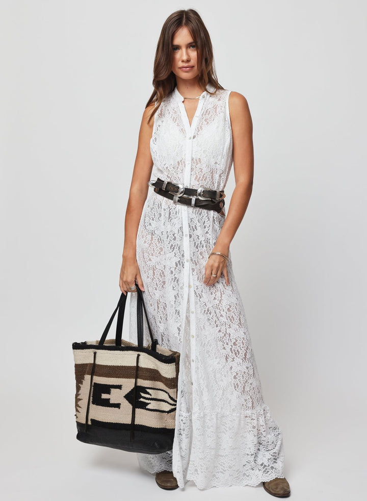 THE LACE BUTTON FRONT MAXI DRESS