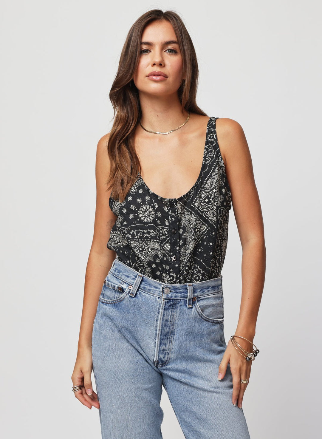 Button Down R Tank THE LINEN BUTTON DOWN TANK – STILLWATER