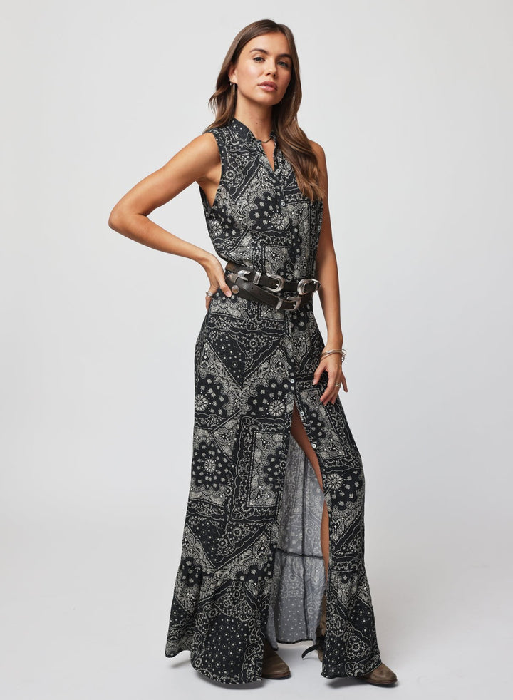 THE LINEN BUTTON FRONT MAXI DRESS