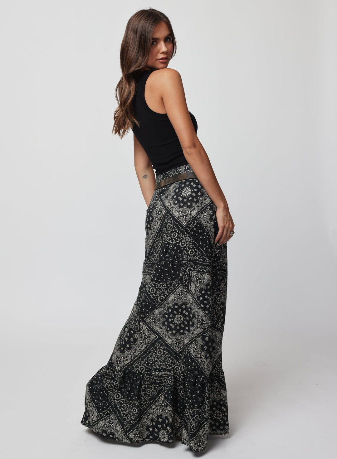 THE LINEN BUTTON FRONT MAXI SKIRT