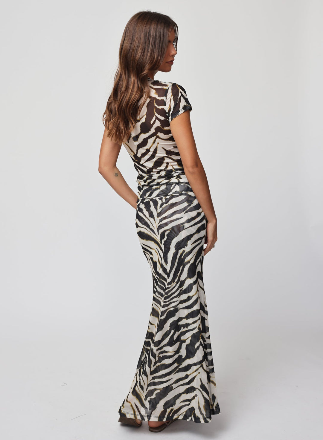 MESH FOLD DOWN SIREN MAXI SKIRT