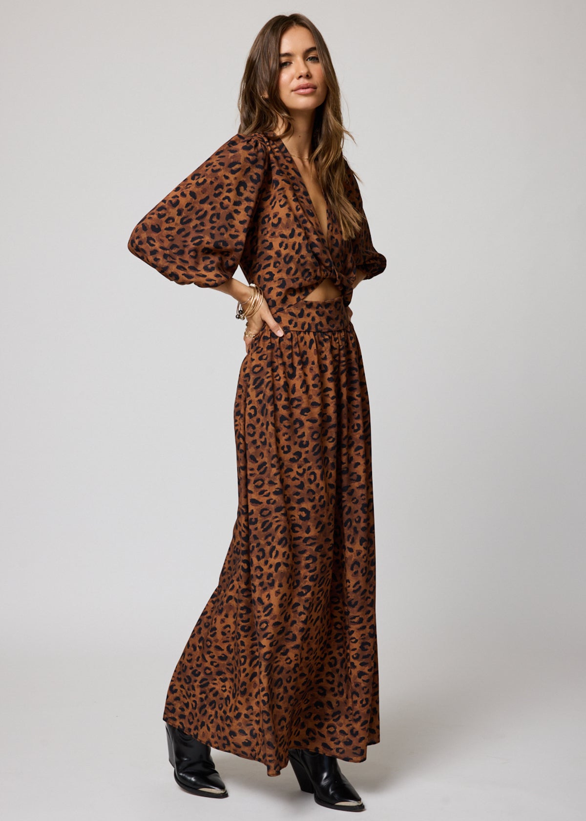 KNOT FRONT DRESS SMALL / LEOPARD